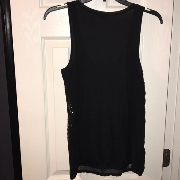 Express Black Sequin Top - Picture 3 of 4